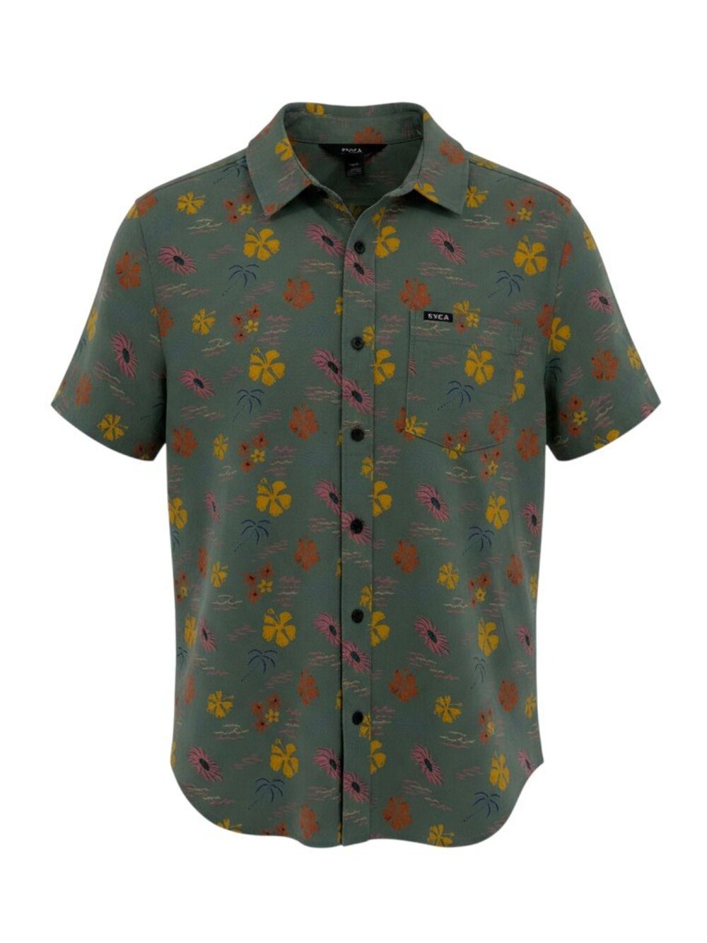 NWT RVCA Kimura SS Woven Button Up Shirt Floral Sage Green Small